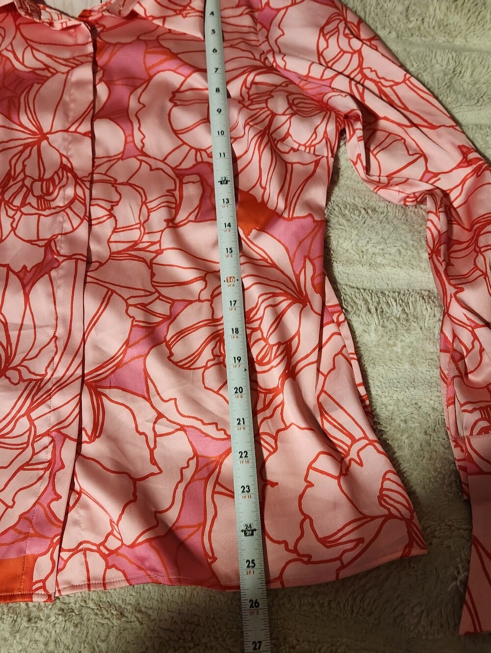 Boston Proper Sophia Blouse 12 Pink Floral Silk Charmeuse Button Up Top EUC - Picture 4 of 11